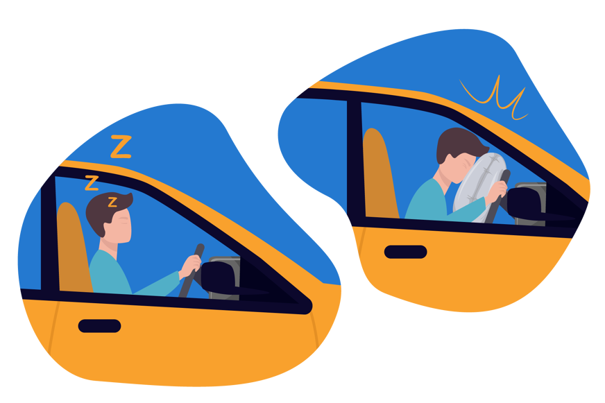 man sleeping in the car